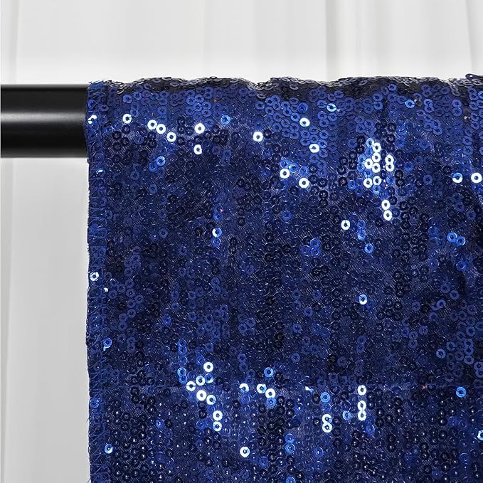 SquarePie 8x10ft Navy Blue Sequin Backdrop, High Density Non-Transparent - Image 5