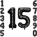 Black and White Stripes Number 15 Balloon 40 Inch, Foil Road Decor | Racetrack by Unknown