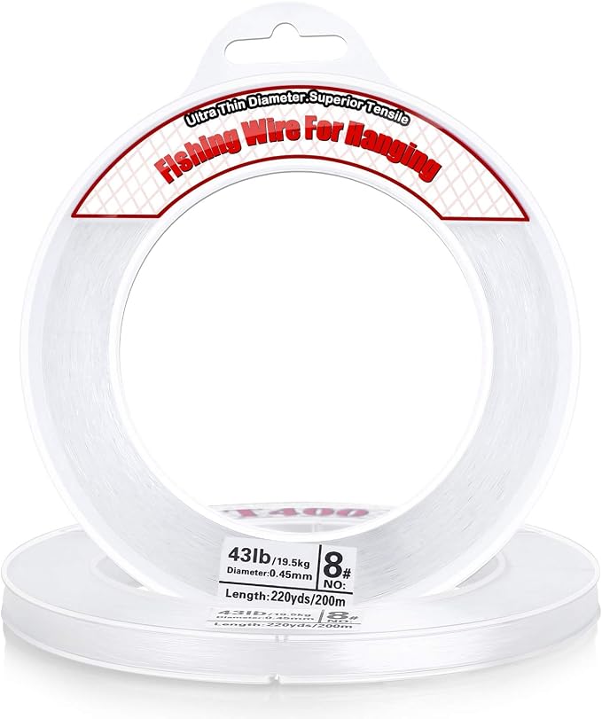 Clear Fishing Wire, Acejoz 656FT Fishing Line Clear Invisible Hanging Wire by ProfessionalDIYArtSupplier