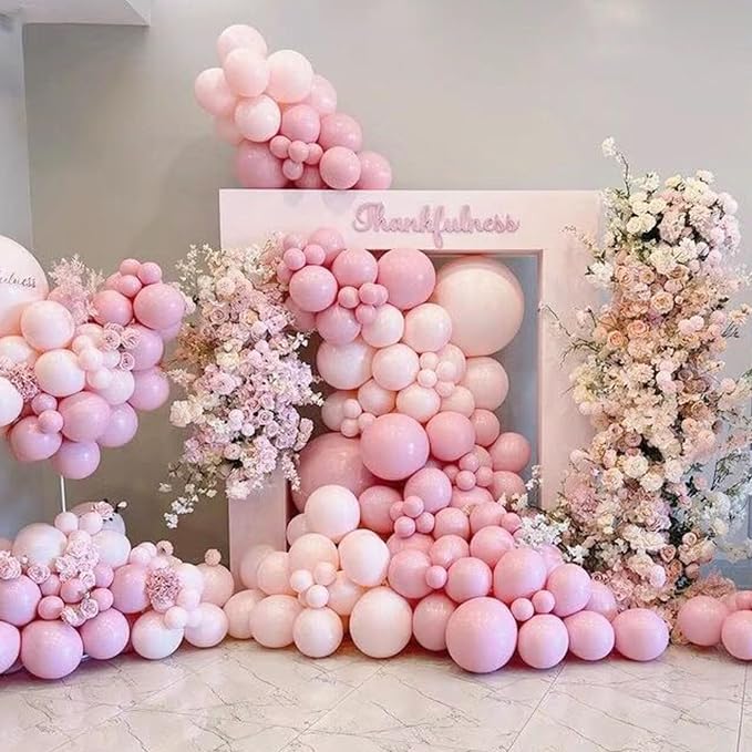 412pcs Pastel Pink Balloon Garland Arch Kit 18 12 10 5 Inch Different Sizes - Image 5