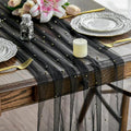 Artoid Mode 10PCS Pearl Black Gauze Table Runner 120 Inch 10FT, Seasonal Sheer by ArtoidMode