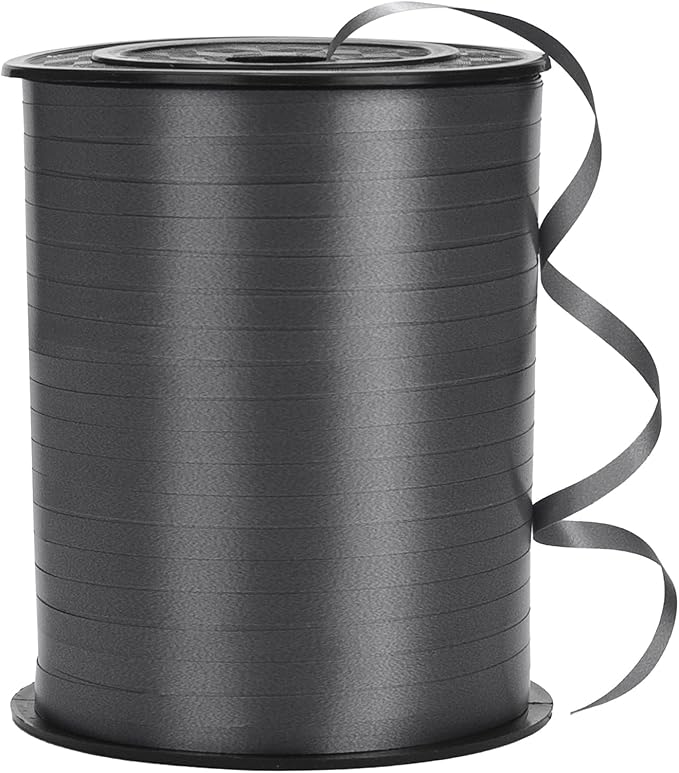 500 Yard Black Curling Ribbon for Gift Wrapping, Balloon Thin String, 3/16" by MOTYAWN