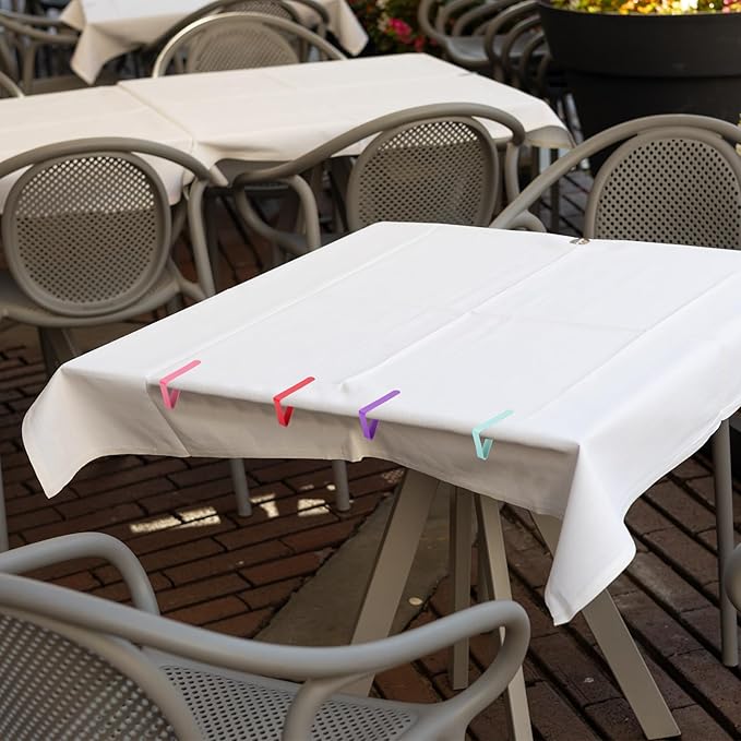 uxcell 8 Pack Tablecloth Clips, Stainless Steel Table Cloth Cover Clamps, 2.95" x 1.77" Windproof Holder Clips for Home Party Picnic Wedding Camping Dining Tables, Yellow