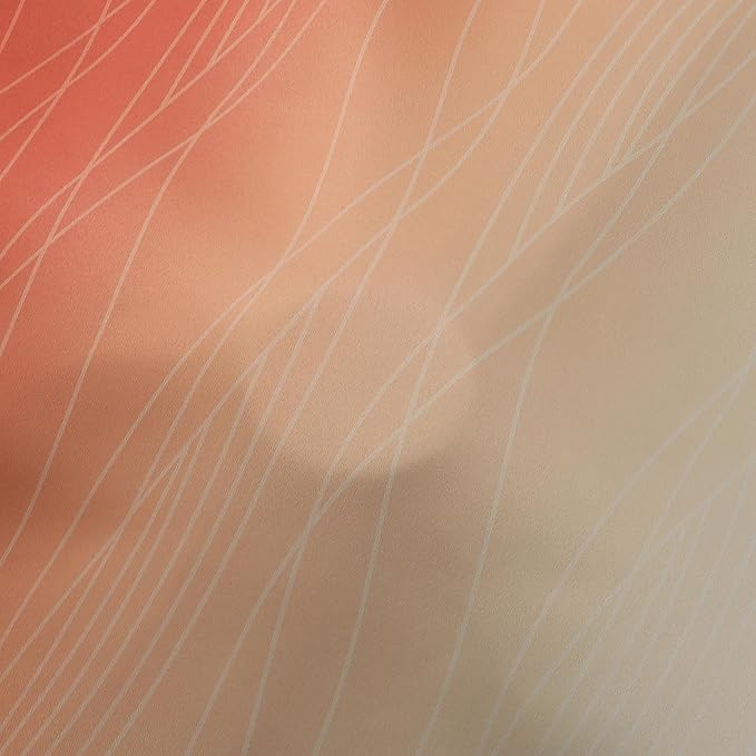 Estelar Textiler Burnt Orange & Greyish White Ombre Blackout Curtains 96 Inch - Image 8