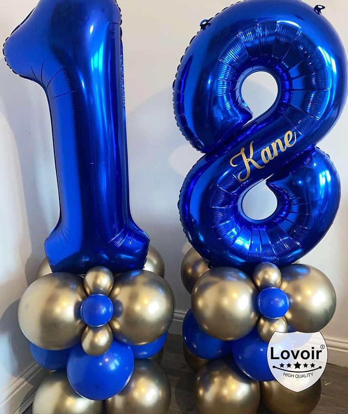Navy Blue 19 Number Balloons, 40 Inch Giant Number 19 Balloons Foil Mylar - Image 3