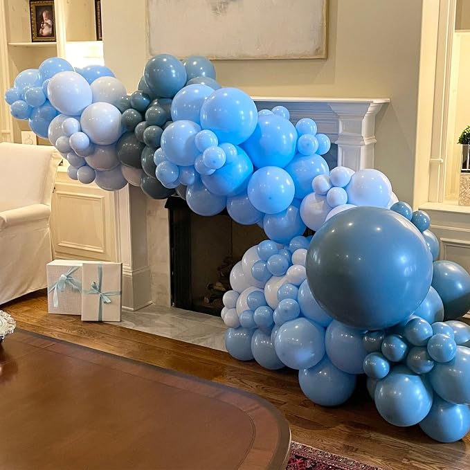 135pcs Light Blue Balloons Arch Kit Different Sizes Of 18 12 10 5 Inch Pastel - Image 6