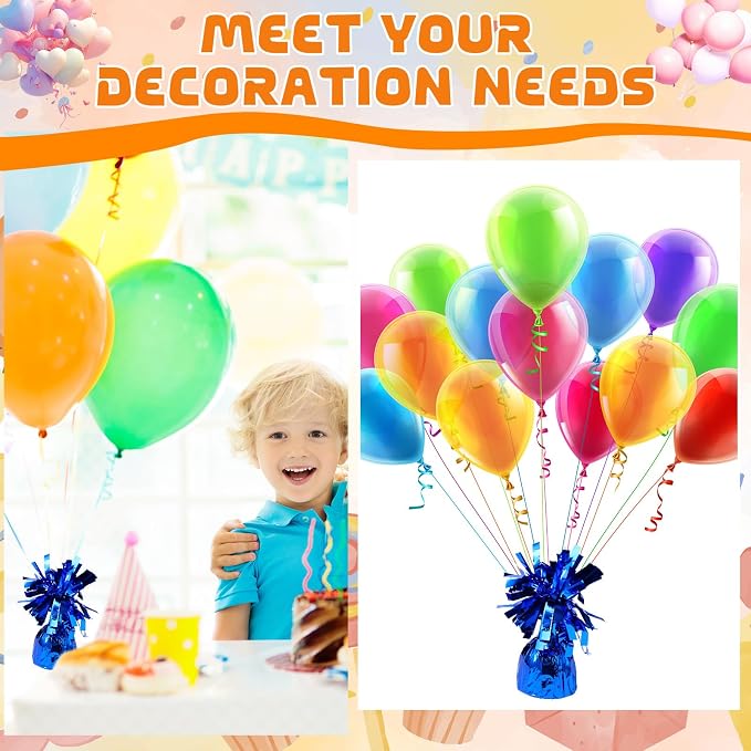 8 Pcs Blue Metallic Balloon Weights Holder Anchors Balloon Holder Weights - Image 6