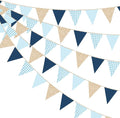 Navy Blue Champagne Gold Dusty Blue Buffalo Plaid Pennant Banner Flag Hanging by pinkblume