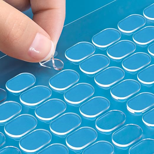 560Pcs Clear Adhesive Dots, Double-Sided, 0.31"x0.51" | Double Sided, No Trace by Aubeco