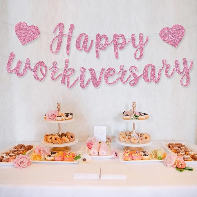 Pink Glitter Happy Workiversary Banner - Image 6