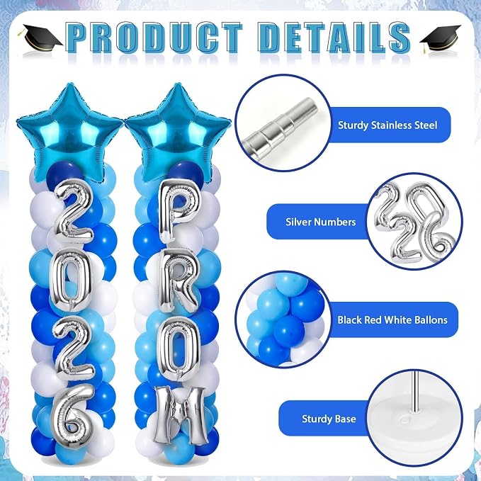 2 Sets Graduation Balloon Column Stand Kit - Image 4