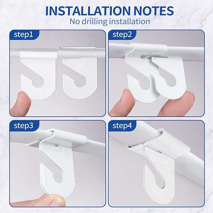 30 Pairs Drop Ceiling Hooks for Hanging, Suspended Track Ceiling Tile Clips - Image 5