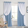 PONY DANCE Curtains for Living Room, 52-inch Wide, Shadow Blue by PONYDANCE