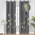 Blackout Curtains for Bedroom Living Room Palm Tree and Wheat Pattern Thermal by ESTELARTEXTILER