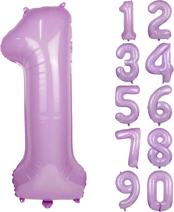 40" Macaron Purple 1 Number Balloons Helium Foil Mylar Balloon Digit 1 | by Exquisitehighqualitypartydecorationstomeetyoureveryneed%EF%BC%81