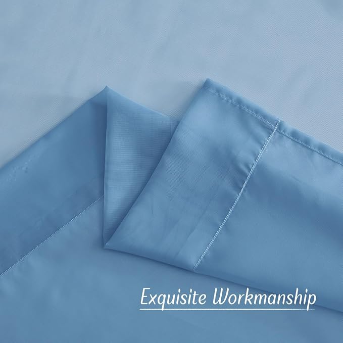 NICETOWN Stone Blue Sheer Curtains 96 Inches Long, Grommet Airy & Lightweight - Image 6