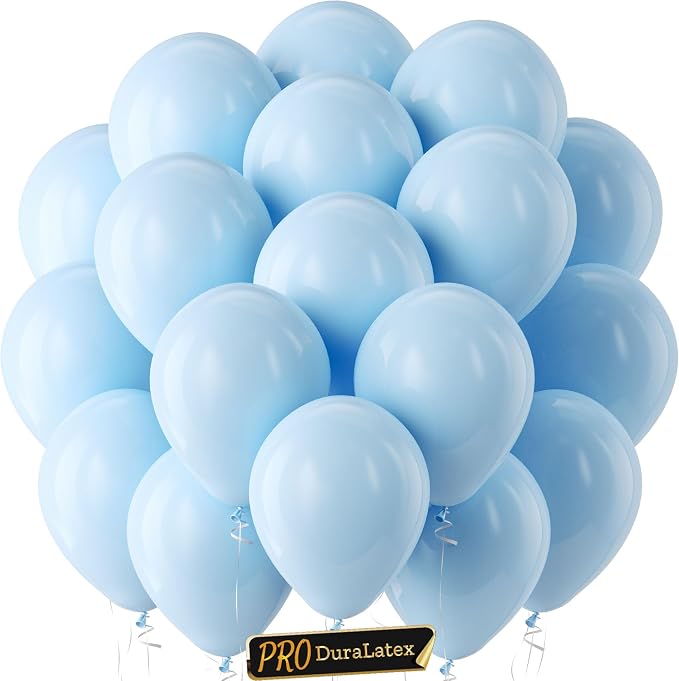Pro Duralatex Pastel Blue Extra-Thick Balloons 120 Pack 10 inch | Light Blue by Bezente