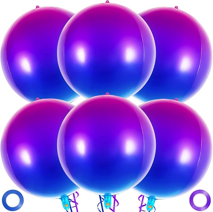 Metallic Gradient Purple Balloons, 22 Inch Large Sphere Round Balloons by AIQINHU