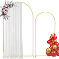 Gold Metal Wedding Arch Backdrop Stand Set of 2, 7.2FT & 6FT Arched Frame by ZHIYO-LIFE