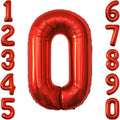 Red Number 0 Balloon 40 Inch, Foil Numeral by Unknown