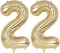 Champagne Gold Large Number 22 Balloon, 40 Inch Light Gold Foil Helium Number by AIQINHU