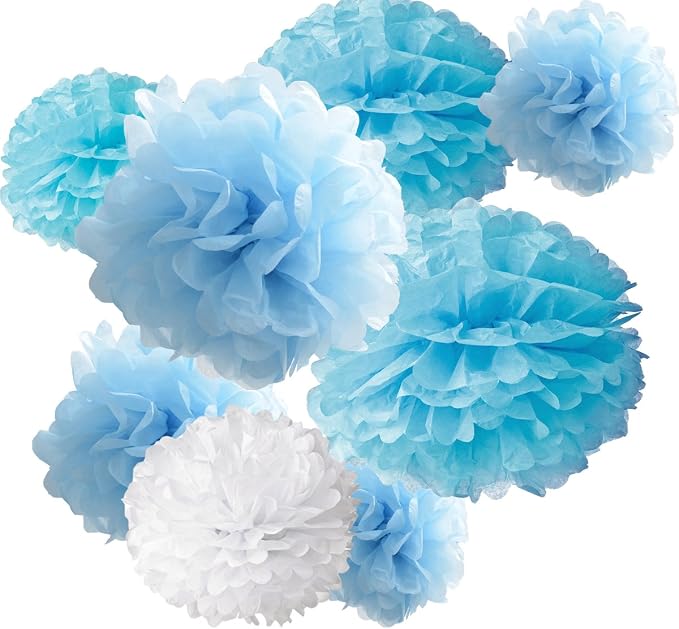 18pcs Tissue Hanging Paper Pom-poms, Hmxpls Flower Ball Wedding Party Outdoor by Hmxpls