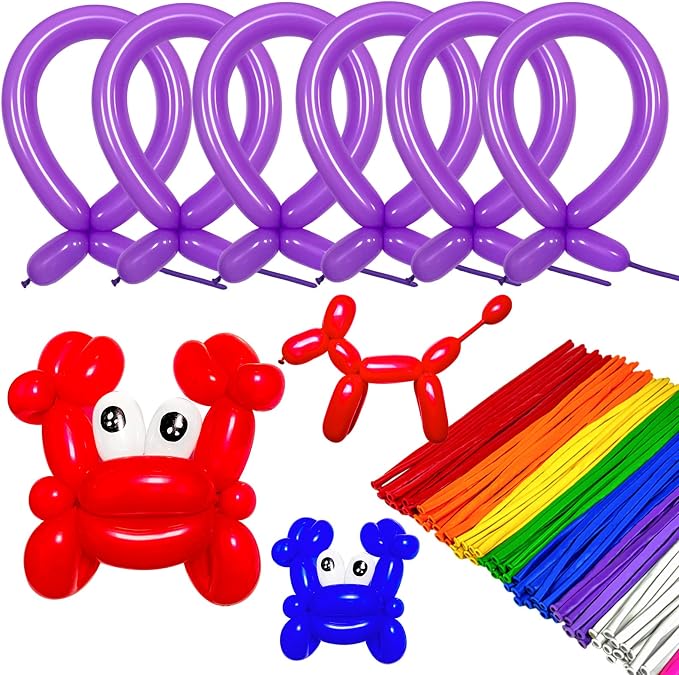 Purple 260 long Balloons 100 Pack Purple Modeling Long Magic Balloons - Image 3