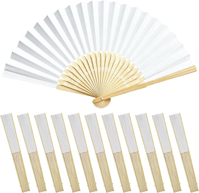 12 pack Elegant Celebration Premium Paper Hand Fans by Unknown