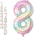 Foil 8 Balloon, Rainbow Stars Number 8 Balloons by Froova