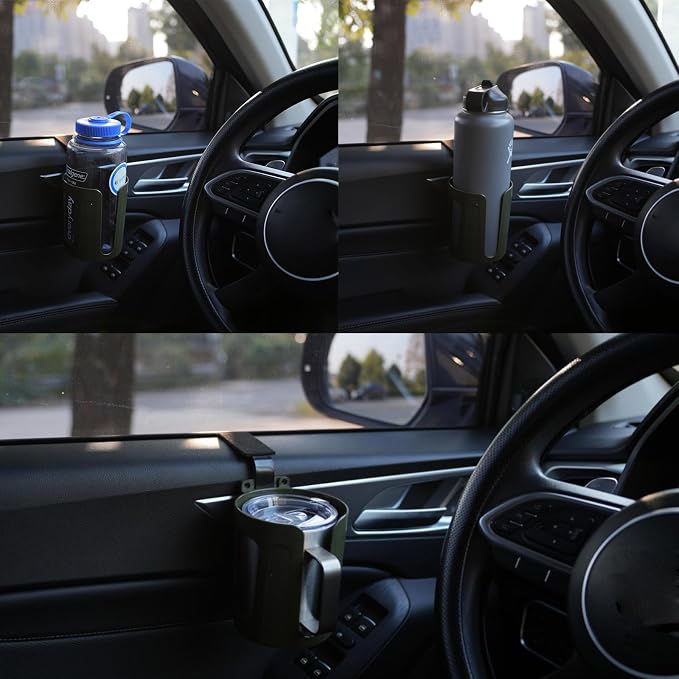 Large Car Door Cup Holder, Side Window Seat Armrest Drink Holder | Holds Large - Image 3