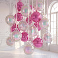 36 Set 22 Inch Iridescent Pearl Pink 4D Giant Round Foil Balloon Bulk Metallic by Charnoel