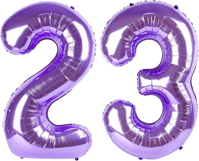 23 Balloon - Purple Birthday Number Balloons, 40 Inch Decorations Men Women | by ALPHADELTAPI