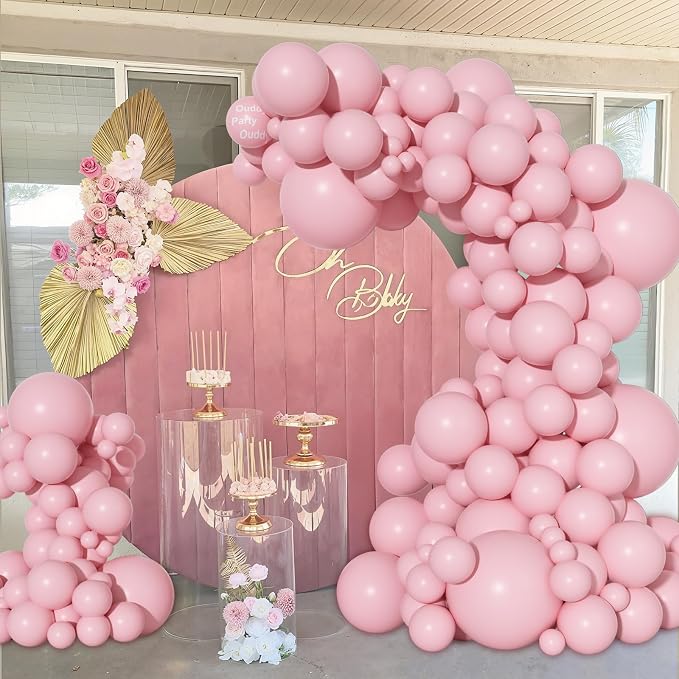 Ouddy Party 129Pcs Pink Balloons Different Sizes 18 12 10 5 Inch | 6Pcs 18” - Image 5