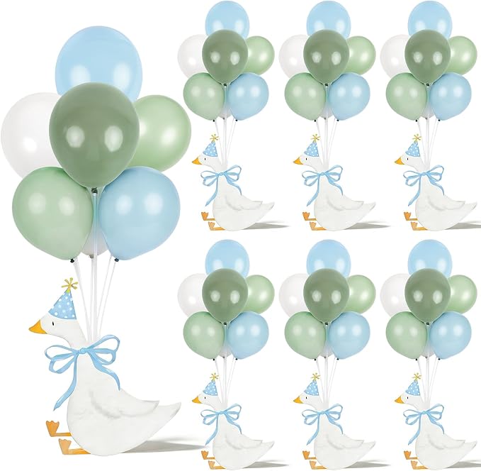 6 Sets One Silly Goose 1st Birthday Decoration Goose Balloon Stand Kit Baby by Unknown