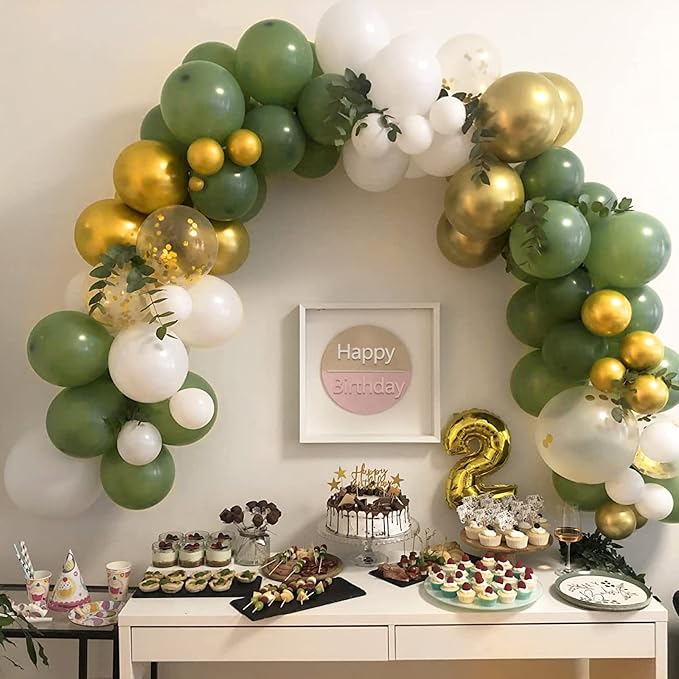 134Pcs Sage Green Balloons Different Sizes 5 10 12 18 Inch Sage green Latex - Image 5