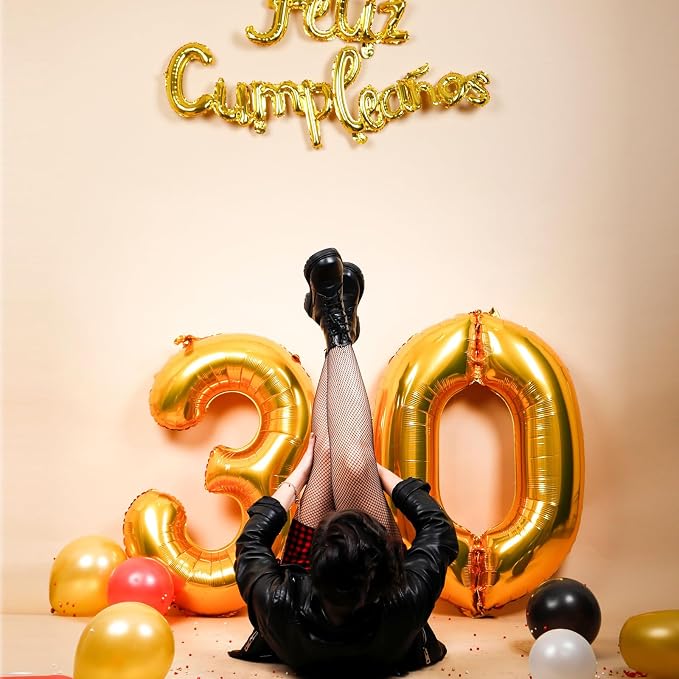 40 Inch Gold Number 9 Foil Balloon - Image 7