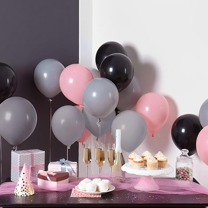 Voircoloria 110pcs Gray Latex Party Balloons, 12inch | - Image 8