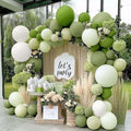 Green Balloon Arch Kit Double Stuffed Olive Dusty Sage Green White Balloons by Captank