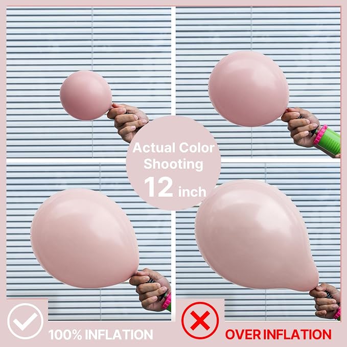 PartyWoo Dusty Pink Balloons 152pcs Different Sizes of 18 12 10 5 Inch Boho - Image 4