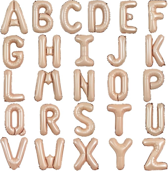 TONIFUL Caramel Letter Balloons 2 Set 16 Inch A-Z Custom Alphabet Banner | 52 by TONIFUL