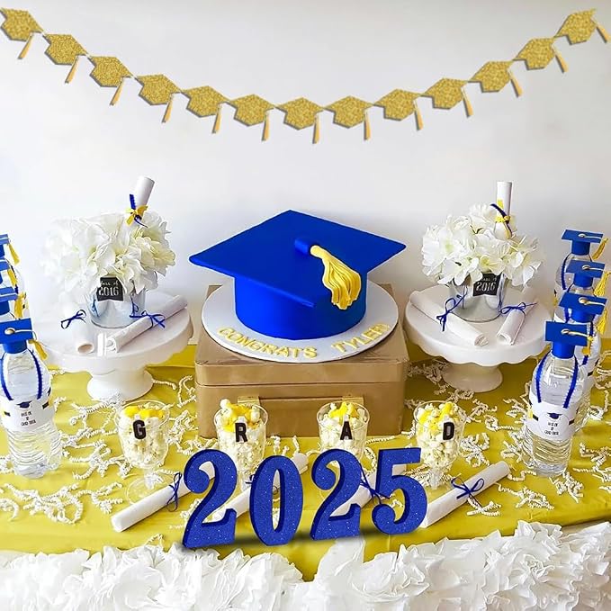 2026 Graduation Hats Decoration Banners Gold Glitter Graduation Cap Banners | - Image 4