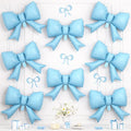 8Pcs Blue Bow Foil Balloons, 21Inch Blue Bow Shaped Balloons by Hapmori