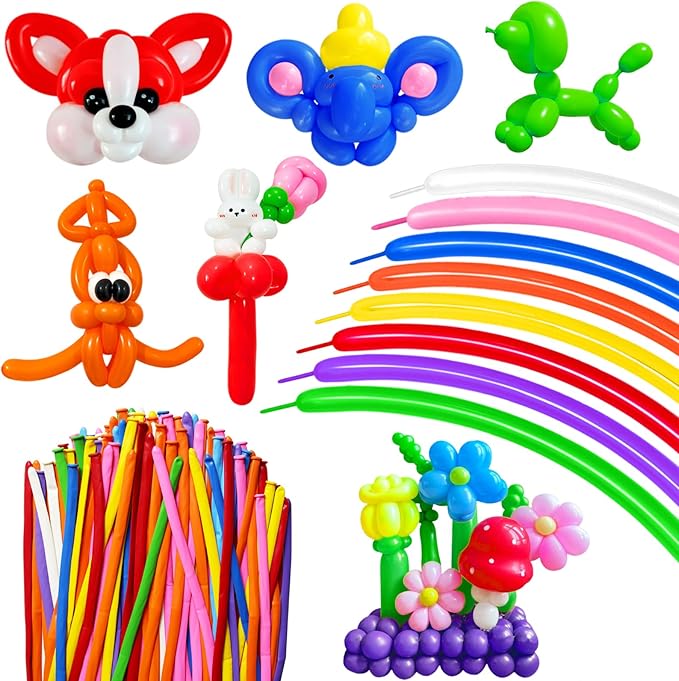 100Pcs Color 260 Balloons, Long Balloon by HYKJNBW