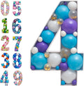 Mosaic Balloon Frame Numbers 4 Pre-Cut Large Foam Board Sign Cut-out by JoyBoxDesign