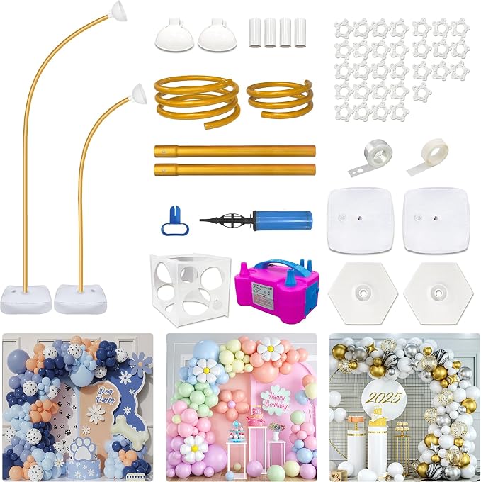 OurWarm Balloon Arch Kit with Balloon Pump Electric, 8.2FT & 5FT Gold Half by OurWarm