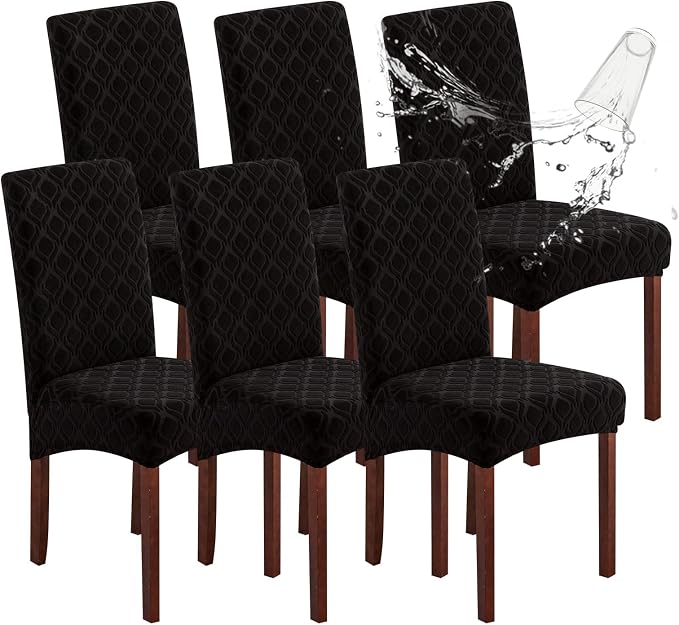 Waterproof Dining Room Chair Covers Set of 6 Slipcovers by Genina