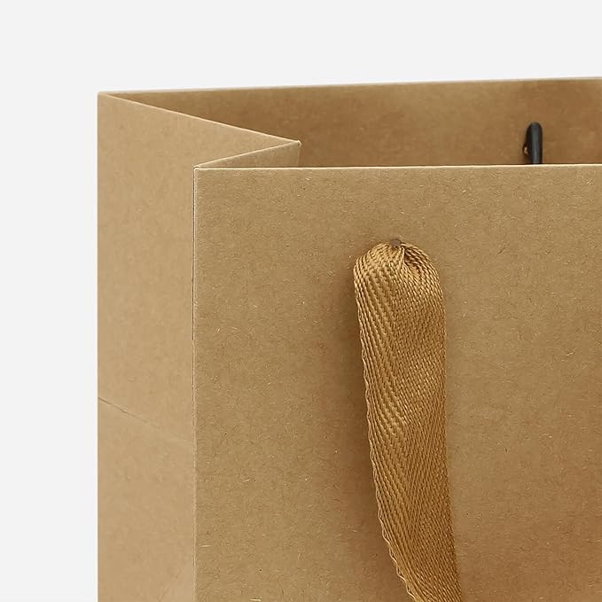 Kraft Paper Gift Bag Large Square Bottom Kraft Paper Bags with Handles (Natural Kraft, 10 x 10 x 10 in, 10 CT)