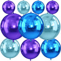 Blue Purple Round Foil Balloons, Metallic Blue Purple Soccer Foil Baloon by FunHot