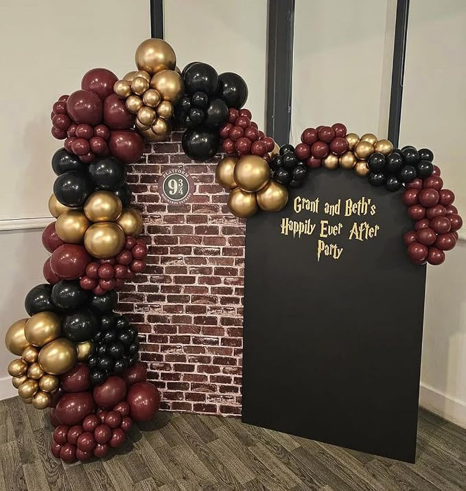 Burgundy and Gold Balloon Arch Kit - Image 4