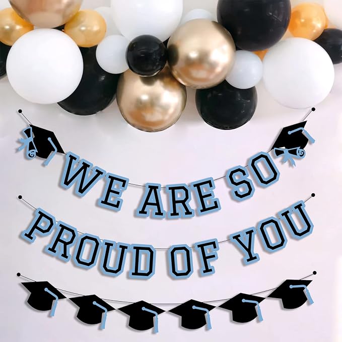 We Are So Proud Of You Banner Graduation Party Decorations Congrats Grad Cap - Image 4
